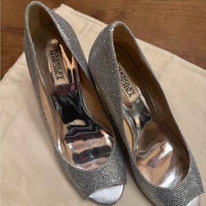 Badgley Mischka Glittering Silver Heels